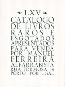 65 º catálogo de livros raros, antigos e/ou esgotados