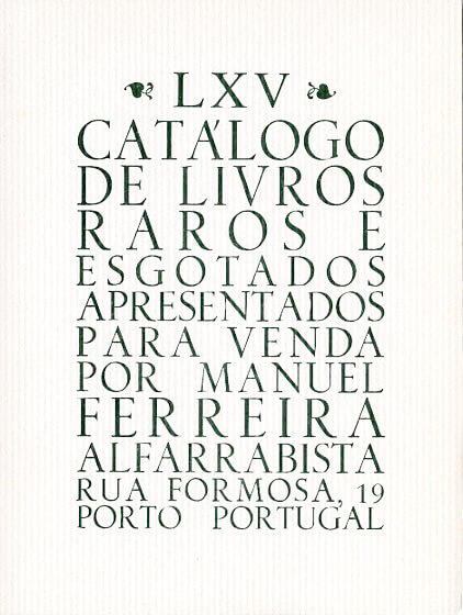 65 º catálogo de livros raros, antigos e/ou esgotados