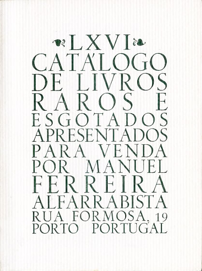 66 º catálogo de livros raros, antigos e/ou esgotados