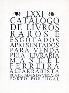 71 º catálogo de livros raros, antigos e/ou esgotados