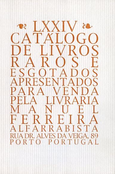 74 º catálogo de livros raros, antigos e/ou esgotados