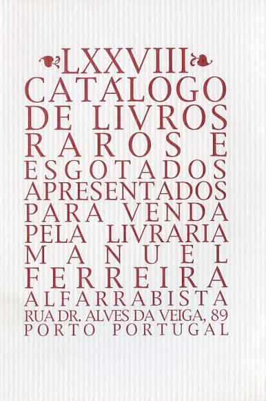 78 º catálogo de livros raros, antigos e/ou esgotados