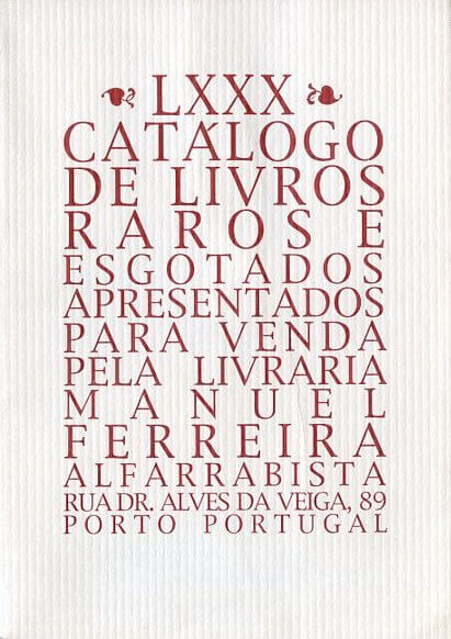 80 º catálogo de livros raros, antigos e/ou esgotados