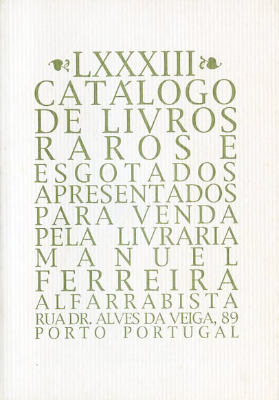 83 º catálogo de livros raros, antigos e/ou esgotados