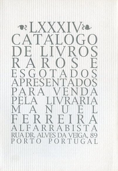 84 º catálogo de livros raros, antigos e/ou esgotados