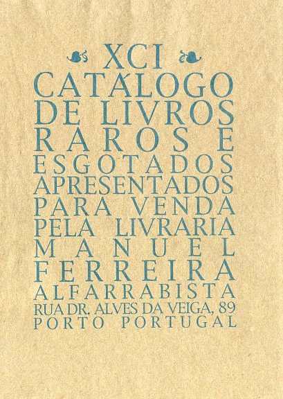 91 º catálogo de livros raros, antigos e/ou esgotados