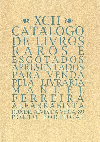 92 º catálogo de livros raros, antigos e/ou esgotados