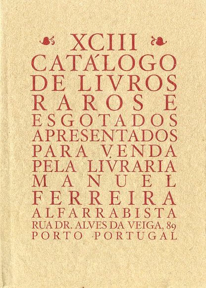 93 º catálogo de livros raros, antigos e/ou esgotados
