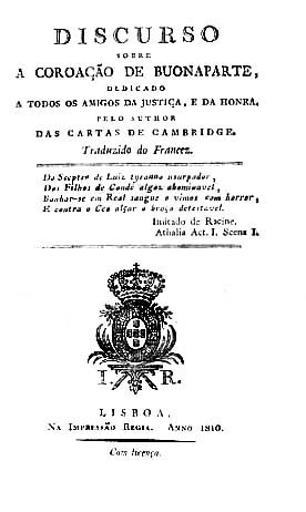 DISCURSO SOBRE A COROAÇAO DE BONAPARTE