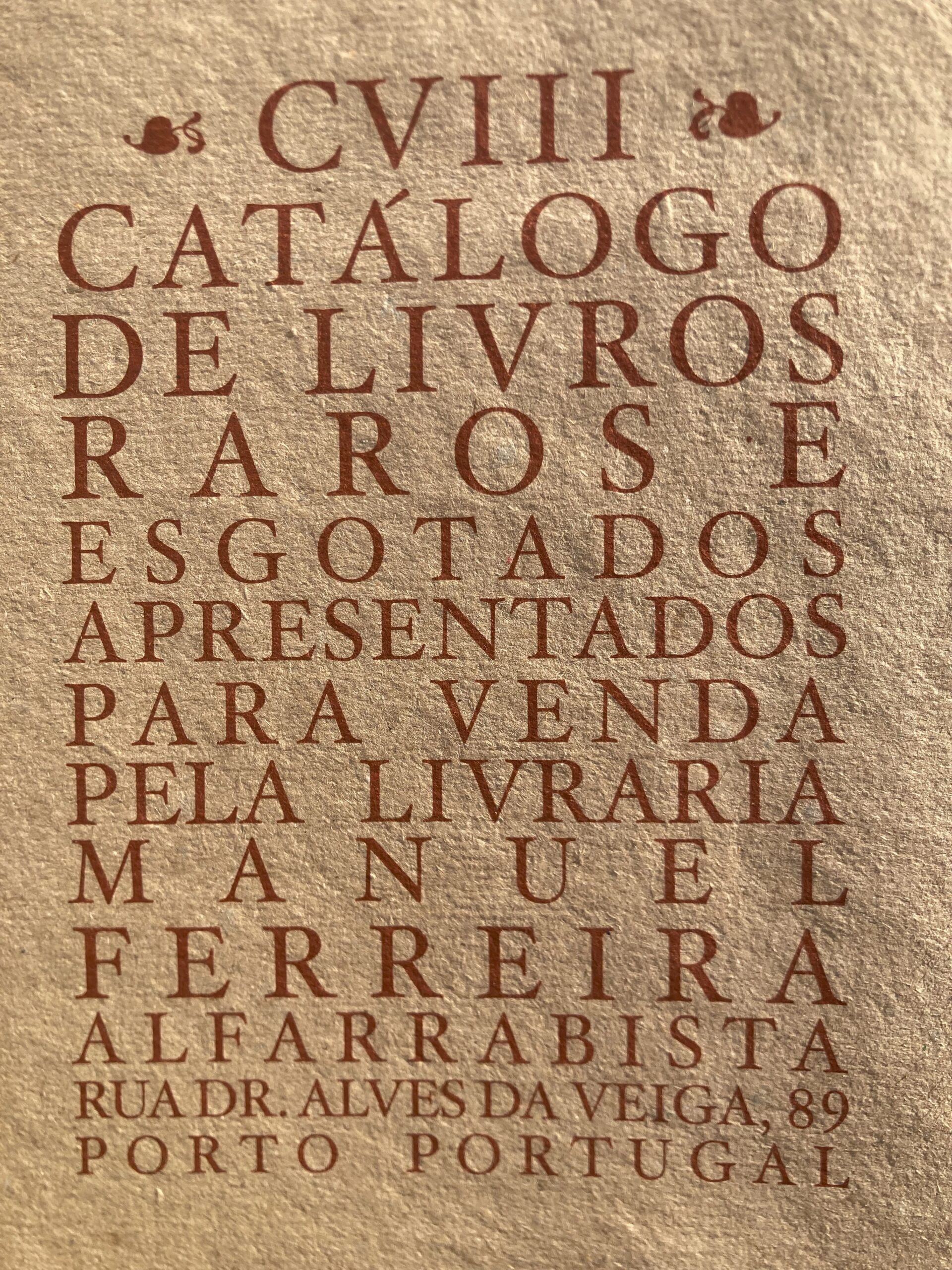 CATALOGUE OF RARE AND OUT-OF-PRINT BOOKS