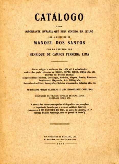 CATALOGO DUMA IMPORTANTE LIVRARIA QUE SERA VENDIDA EM LEILAO
