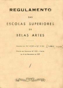 REGULAMENTO DAS ESCOLAS SUPERIORES DE BELAS ARTES