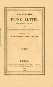 TRADUCTION D’UNE LETTRE D’UN INDIVIDU A SON AMI SUR LES AFFAIRES ACTUELLES DU PORTUGAL