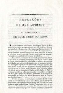 REFLEXOES DE UM LETRADO SOBRE O PROTESTO DE NOVE PARES DO REINO