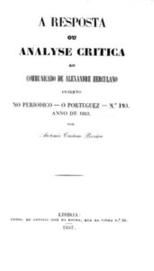 RESPOSTA OU ANALISE CRITICA AO COMUNICADO DE ALEXANDRE HERCULANO