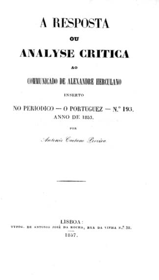 RESPOSTA OU ANALISE CRITICA AO COMUNICADO DE ALEXANDRE HERCULANO