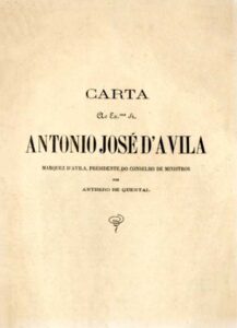 CARTA AO EXCELENTISSIMO SENHOR ANTONIO JOSE DE AVILA