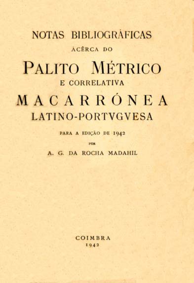 NOTAS BIBLIOGRAFICAS ACERCA DO PALITO METRICO