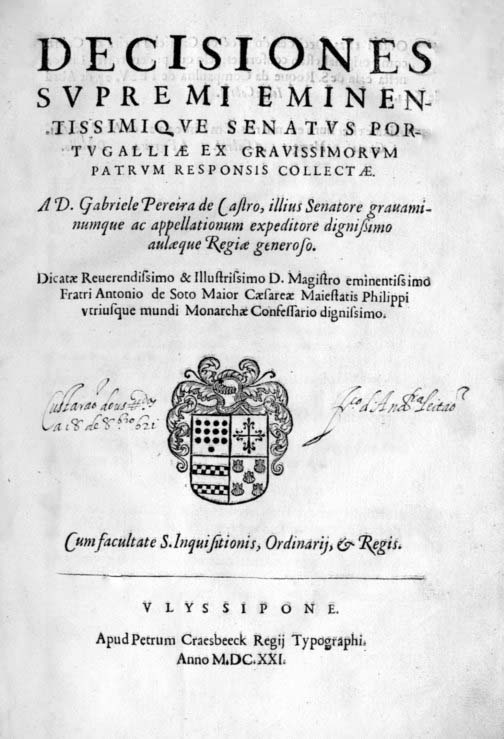 DECISIONES SUPREMI EMINENTISSIMIQUE SENATUS PORTUGALIAE