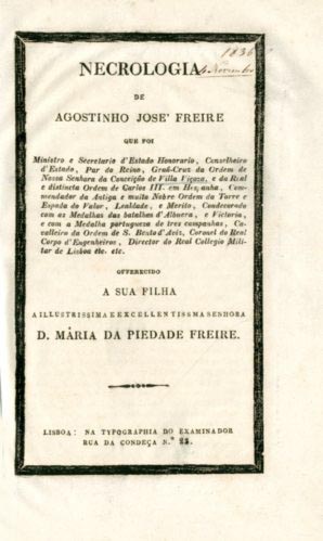 NECROLOGIA DE AGOSTINHO JOSE FREIRE