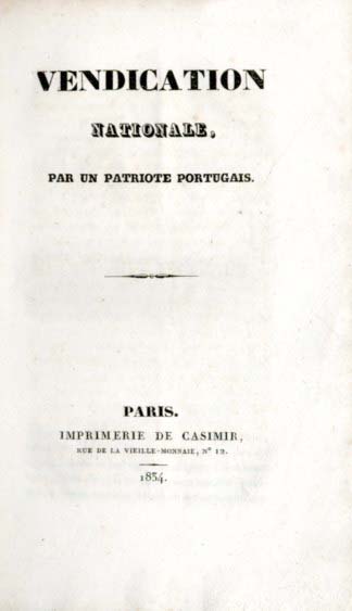 VENDICATION NATIONALE PAR UN PATRIOTE PORTUGAIS