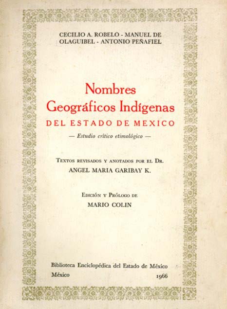 NOMBRES GEOGRAFICOS INDIGENAS DEL ESTADO DE MEXICO
