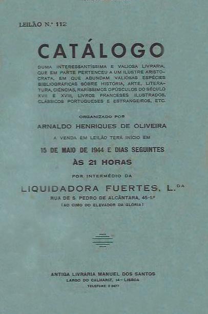 CINCO CATALOGOS DE MANUEL DOS SANTOS PUBLICADOS ENTRE 1944 e 1949