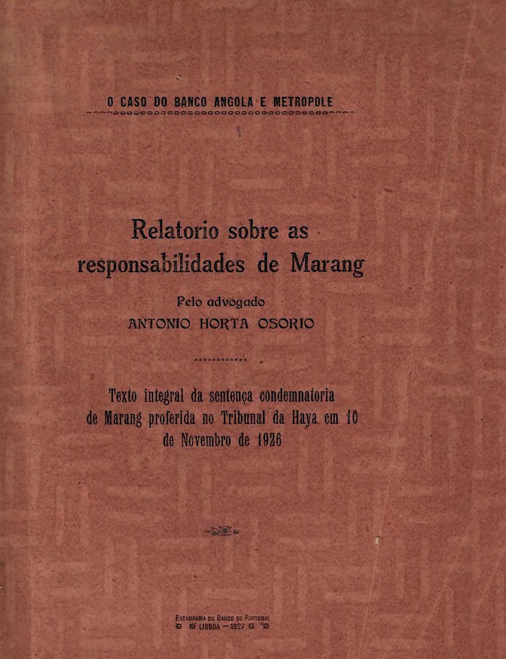 RELATORIO SOBRE AS RESPONSABILIDADES DE MARANG