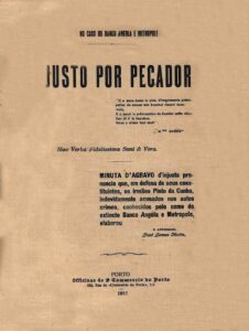 NO CASO DO BANCO DE ANGOLA E METROPOLE. Justo por Pecador