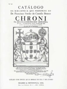 CATALOGO DA MAGNIFICA BIBLIOTECA QUE PERTENCEU AO DOUTOR FRANCISCO FERRAO DE CASTELLO BRANCO