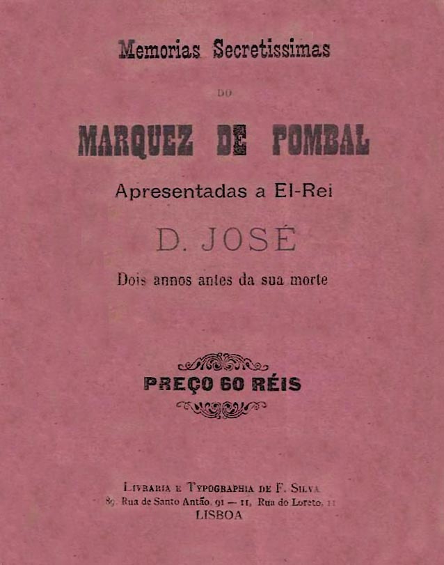 MEMORIAS SECRETISSIMAS DO MARQUES DE POMBAL