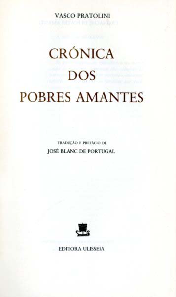 CRONICA DOS POBRES AMANTES