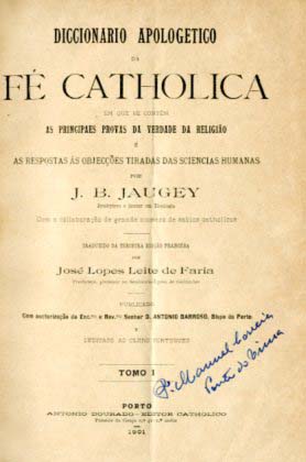 DICIONARIO APOLOGETICO DA FE CATOLICA