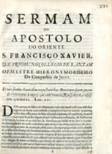 SERMAO DO APOSTOLO DO ORIENTE SAO FRANCISCO XAVIER