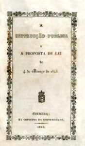 INSTRUÇAO PUBLICA E A PROPOSTA DE LEI DE 4 DE MARÇO DE 1843