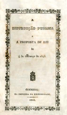 INSTRUÇAO PUBLICA E A PROPOSTA DE LEI DE 4 DE MARÇO DE 1843
