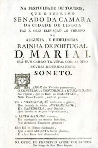 NA FESTIVIDADE DE TOUROS QUE O SUPREMO SENADO DA CAMARA DA CIDADE DE LISBOA FAZ