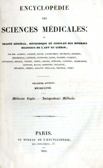 ENCYCLOPEDIE DES SCIENCES MEDICALES