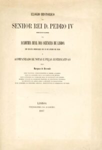 ELOGIO HISTORICO DO SENHOR REI DOM PEDRO 4º