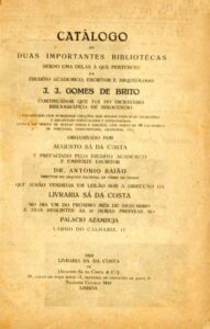 CATALOGO DE DUAS IMPORTANTES BIBLIOTECAS