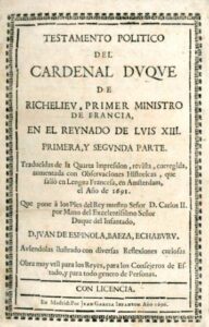TESTAMENTO POLITICO DEL CARDENAL DUQUE DE RICHELIEU