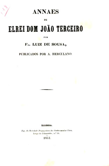 ANAIS DE EL REI DOM JOAO TERCEIRO