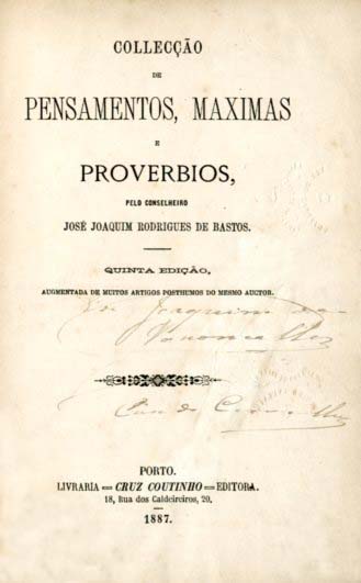 COLECÇAO DE PENSAMENTOS MAXIMAS E PROVERBIOS