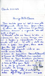 CARTA AUTÓGRAFA DIRIGIDA A JOAQUIM MATOS CHAVES