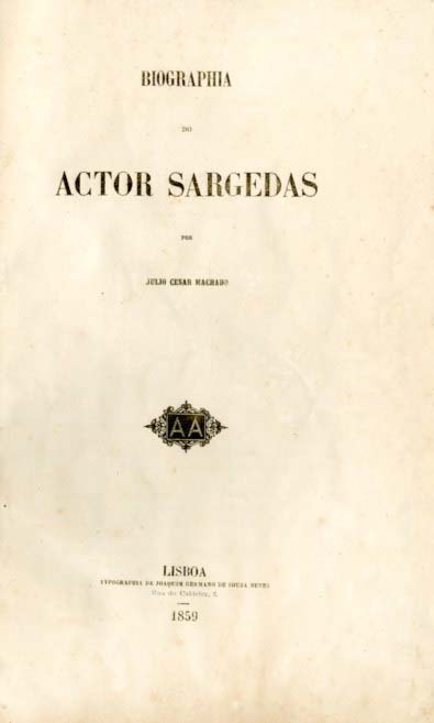 BIOGRAFIA DO ACTOR SARGEDAS