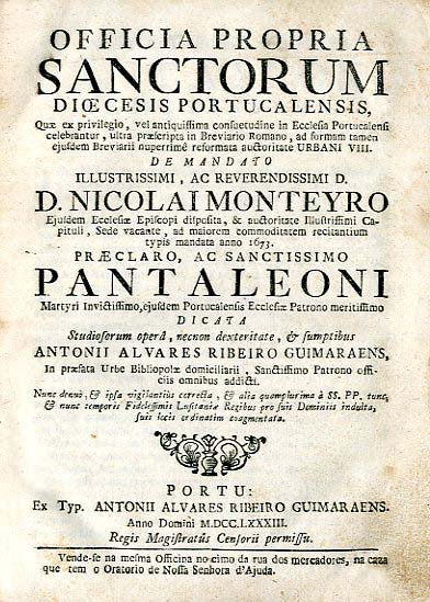 OFFICIA PROPRIA SANCTORUM DIOECESIS PORTUCALENSIS