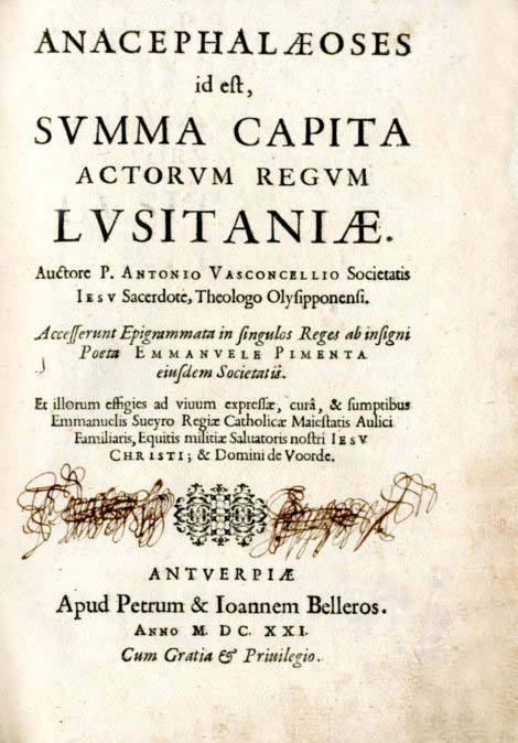 ANACEPHALAEOSES ID EST SVMMA CAPITA ACTORVM REGVM LVSITANIÆ