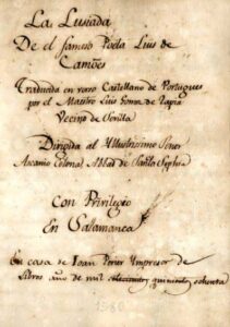 LUSIADA DE EL FAMOSO POETA LUIS DE CAMOES