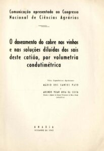 DOSEAMENTO DO COBRE NOS VINHOS E NAS SOLUÇOES DILUIDAS DOS SAIS DESTE CATIAO POR VOLUMETRIA CONDUTIMETRICA