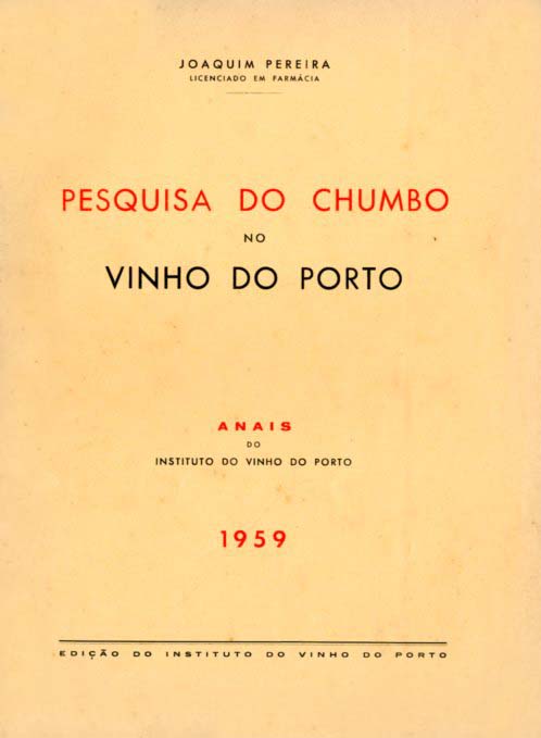 PESQUISA DO CHUMBO NO VINHO DO PORTO
